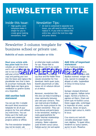 Business Newsletter Template 2 doc pdf free